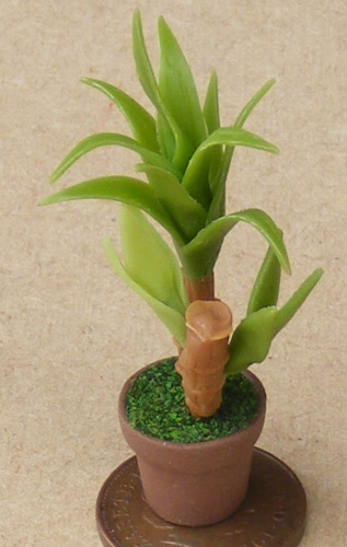 Black Dark Catteya Orchid Clay Flower Ceramic Pot Dollhouse Miniature Handmade