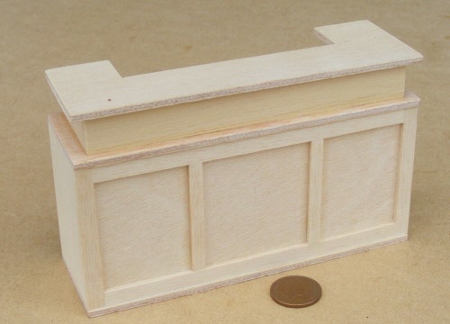 1:12 Scale Glass Front Natural Wooden Display Counter Tumdee Dolls House Shop