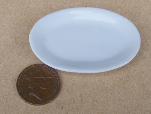 1:12 Scale Single Cream Octagonal Ceramic Plate 3cm Tumdee Dolls House Cr30 