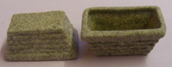 1 brick effect oblong pot