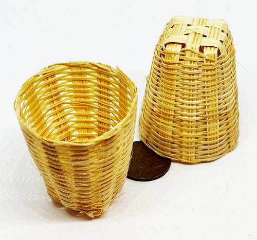 Dolls House Miniature Bamboo Baskets