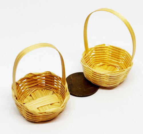 Dolls House Miniature Bamboo Baskets