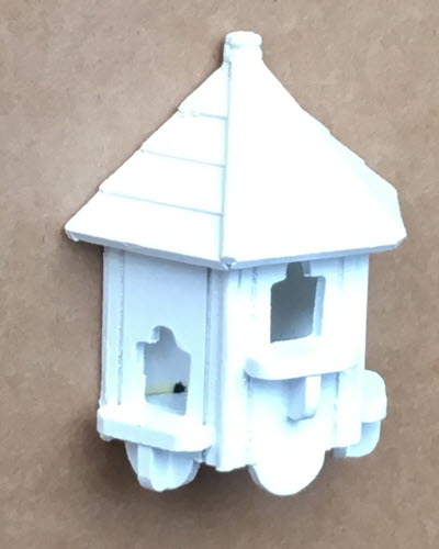 1:12 Scale Tumdee Dolls House White Painted Wood Dovecote & 2 Birds Garden 47