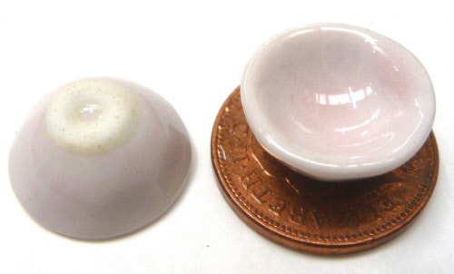 1:12 Scale Cream Ceramic Bowl 3cm Tumdee Dolls House Miniature Accessory Cr2 