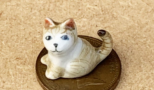 1:12 Scale Ginger Ceramic Pet Kitten Cat Animal Tumdee Dolls House Ornament B 