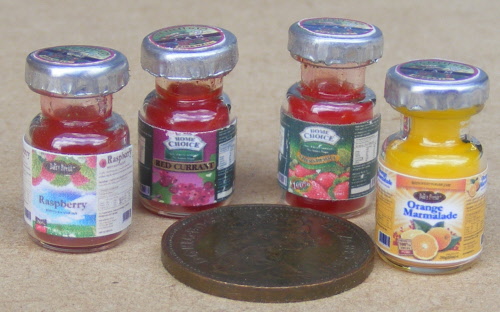 1:12 Scale Full Glass Jar Of Cherry Jam Tumdee Dolls House Kitchen Preserve 