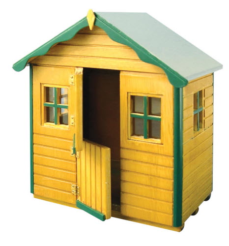 1:12 Scale Natural Finish Wooden Garden Tool Shed Tumdee Dolls House Miniature 