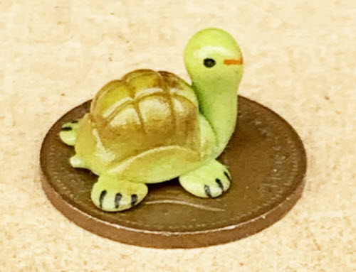 1:12 Scale Green Tortoise Tumdee Dolls House Miniature Garden Pet Accessory T8 