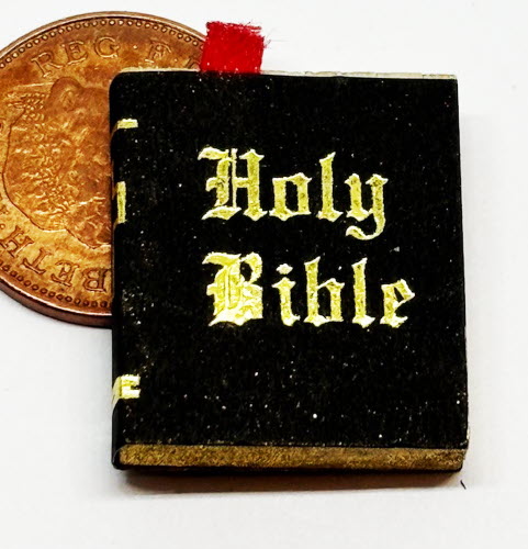Doll House Church Bible With Printed Pages Miniature Accessory 1:12