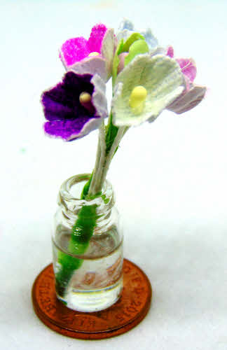 1:12 Scale Purple Orchid In Pot Tumdee Dolls House Miniature Garden Flower 60 
