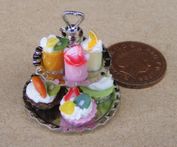 1:12 Scale 7 Loose Mixed Fruit Cup Cakes Tumdee Dolls House Kitchen Bakery PL36 