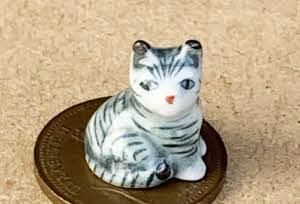 Ceramic Ginger Kitten Pet Accessory Cat Tumdee 1:12 Scale Dolls House Ornament Y 