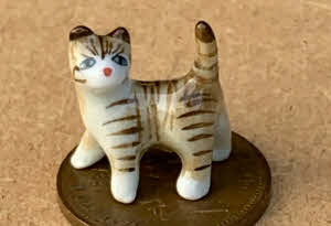 1:12 Scale Ginger Ceramic Pet Kitten Cat Animal Tumdee Dolls House Ornament H 